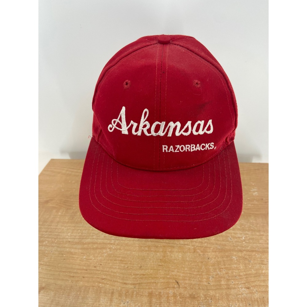 Vintage Arkansas Razorbacks Red‎ Snapback Baseball Cap Men's Adjustable Cotton